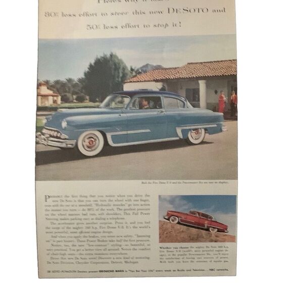 Vintage 1953 De Soto Fire Dome F-8 Powermaster Six Ad Advertisement - Picture 3 of 4
